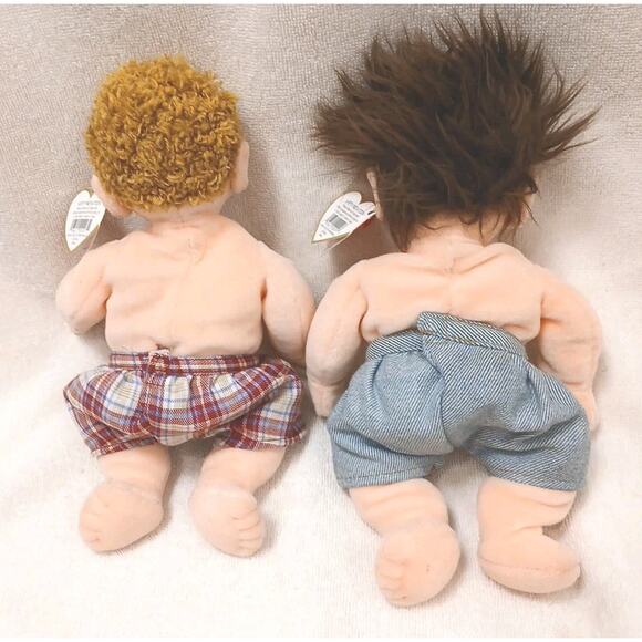 Vintage TY Beanie Kids Tumbles & Boomer Stuffed Toy Dolls Boy Set Collect Authen - Picture 6 of 12